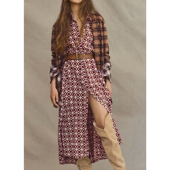Free People Maxi Shirtdress Long Sleeve Size XS - Picture 2 of 8